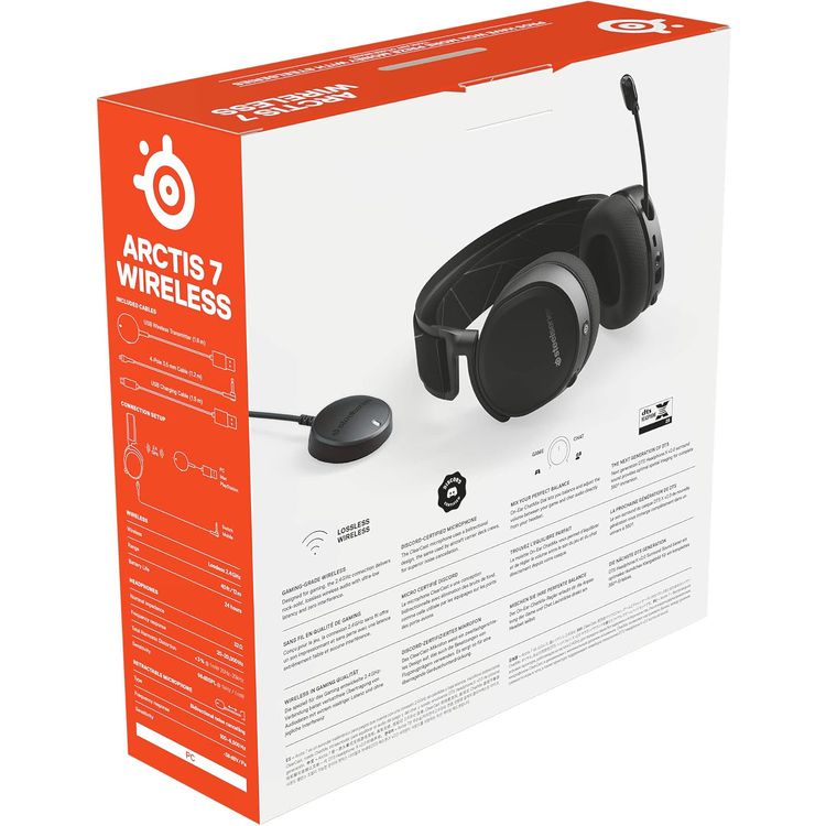 SteelSeries Arctis 7 (2019 Edition) Lossless Wireless Gaming Headset with DTS Headphone: X v2.0 Surround for PC and PlayStation 4, Black | 61505 (PS4)