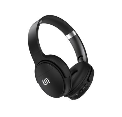 Porodo Soundtec Limited Wireless Headphones with AUX & Bluetooth Connections, Built-in Micro SD Slot & Microphone, Up to 10 Hours Working Time, 250mAh Battery Capacity, Control Buttons, Two-Device Connection - Black