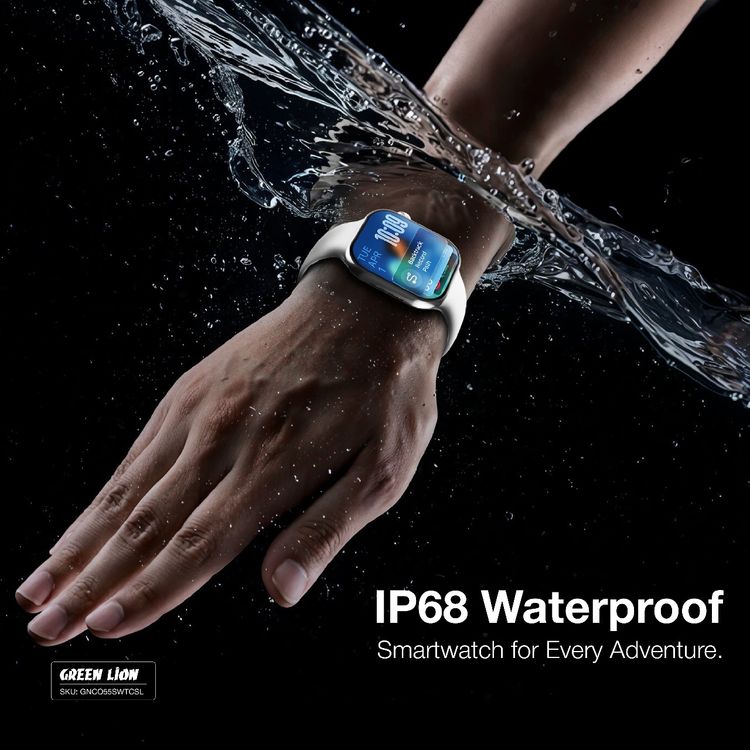 Green Lion Communicate Smart Watch with 2.07" IPS Dispaly, 380mAh Battery Capacity, Wireless Charging, AI Voice Assistant, 1GB Flash, 3-5 Days Working Time - Silver