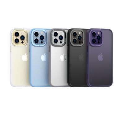 Comma Joy Elegant Metal Magnet Anti-Shock Case for iPhone 14 Plus- Clear