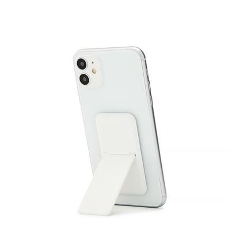 هاندل قبضة هاتف صلبة ، أزواج مع أي هاتف ذكي ، مسند متعدد الوظائف ، متوافق مع الشحن اللاسلكي ، قبضة الهاتف والحامل - ابيض