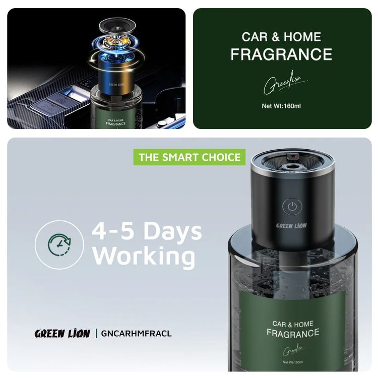 Green Lion Car and Home Fragrance, Clean The Air, 3-4 Days Working, Use in Car Cup Holder & Interior Space, Clean
