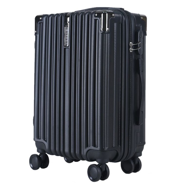 Levelo 3-Set ABS Luggage with Built-in Weighing Scale, Combination Lock, Iron Trolley, Double Wheels, Impact-Resistant Corners & Shock-Resistant, PP & Soft Rubber Handle - Black