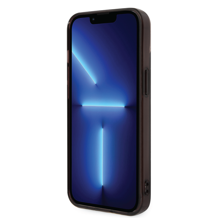 BMW Motorsport Collection PC/TPU IML Case with Printed Middle Tricolor Fading Stripe iPhone 14 Compatibility - Black