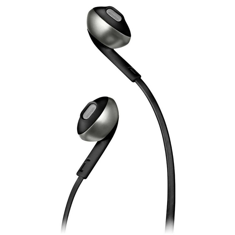 JBL T205 Wireless In-Ear Headphones With Tangle-free Flat Cable - Black