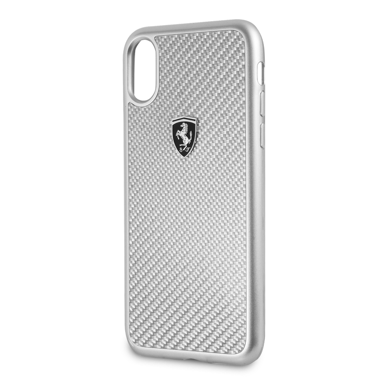 CG Mobile Ferrari Heritage Real Carbon Hard Case for iPhone X - Silver