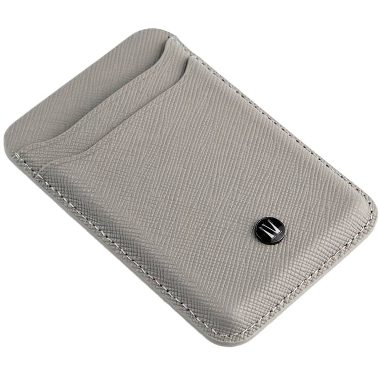 Levelo Bond MagSafe Card Holder Wallet with Metal Signature Logo - Gray