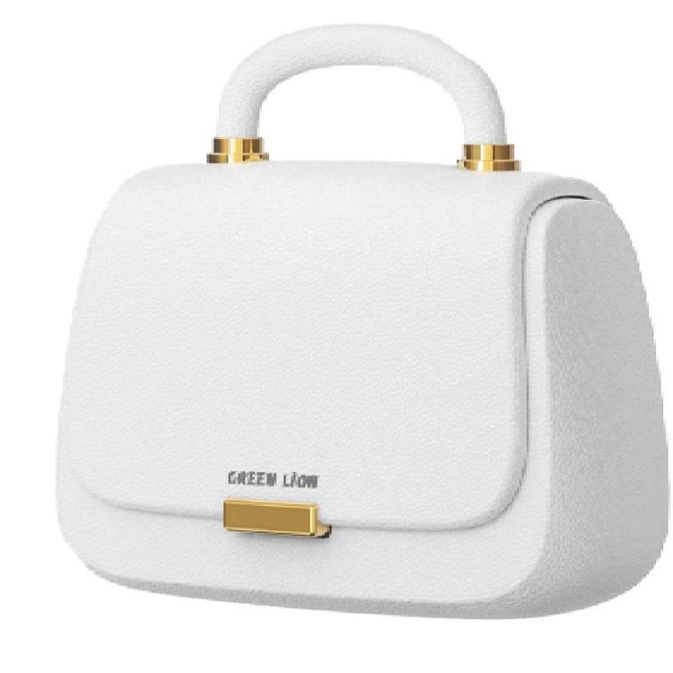 Green Lion Queen's Mini Bag Style True Wireless Earbuds, JL6983 Chipset, Bluetooth Version 5.3, Up to 15 m Bluetooth Range, 5 Hours Playtime, Up to 16 Hours with Charging Case, 300 mAh Charging Case Battery, IPX4 Water Resistance Level - White