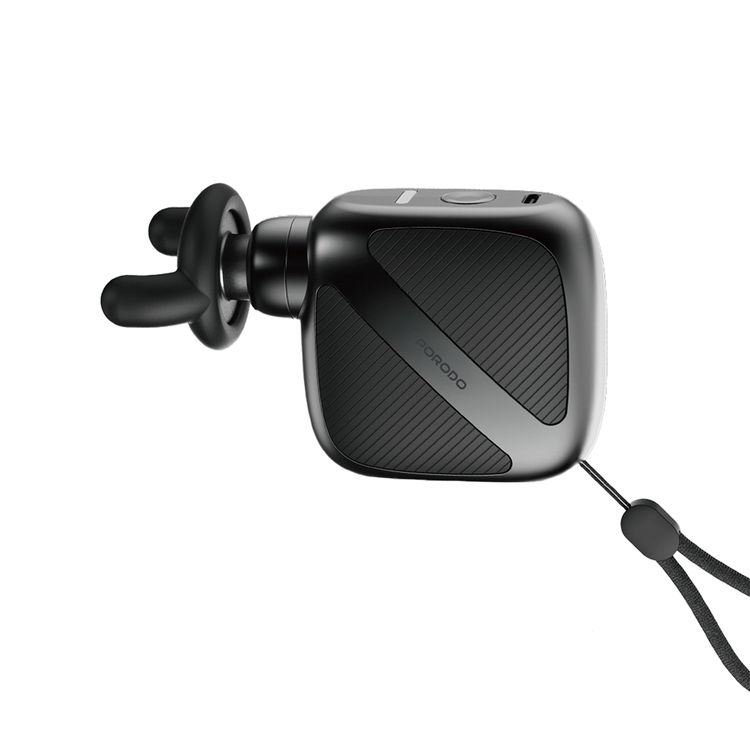 Porodo Lifestyle Pocket-Sized Muscle Relief Massager with Customizable Speed Settings, Quiet Operation Technology, 4 Speed Levels, 15 Minute Auto Shut-Off, 3 Interchangeable Heads  - Gray