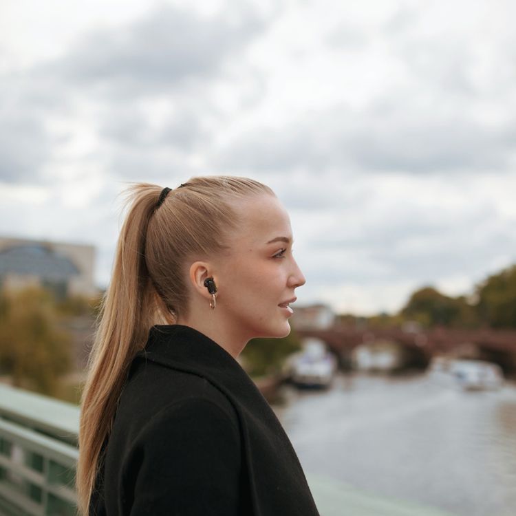 Green Lion Geneva True Wireless Earbuds with Dual Microphones, Up to 4 Hours Play Time, Bluetooth Version 5.4, 10m Transmission Range, USB-C Charging Port, Voice Assistant, Digital Display & Touch Controls, Up to 180 Days Standby Time - Black