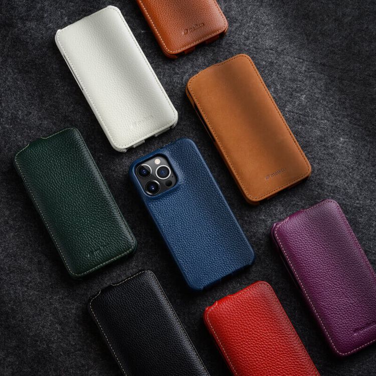 Melkco Jacka Series Lai Chee Pattern Premium Leather  Cover Case for Apple iPhone 13 Pro Max (6.7") - (Red LC)