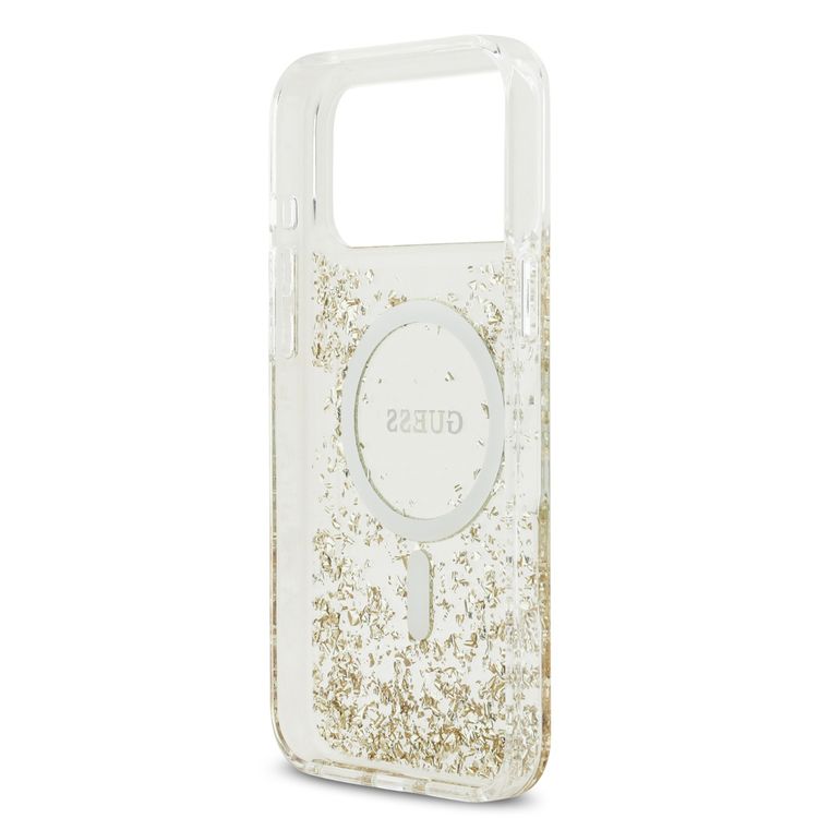 جراب جليتر بتصميم MagSafe لهاتف iPhone 17 Pro Max، حماية من الصدمات، تصميم خفيف الوزن، قبضة مريحة، تغليف مستدام، سهل التركيب، بروفايل نحيف - ذهبي