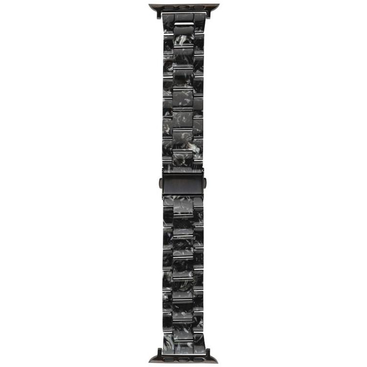 Devia Elegant Resin Watch Band 42/44mm, Fashionable Style, Easy installation, Comfortable High-Tech Surface Finish, Water Resistant, High Quality Stainless Steel, Durable - Black