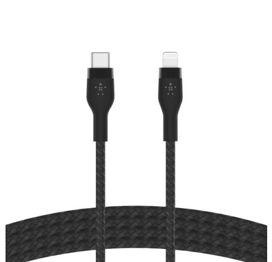 Belkin BOOST CHARGE™PRO Flex USB-C to Lightning Cable_Braided Silicone 10ft ,3M-Black