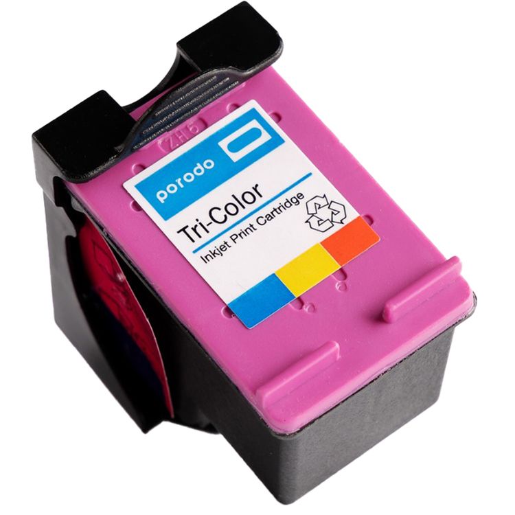 Porodo Tri-Color 62 Ink Cartridge with High-Yield Design, Compatible with Porodo Printers - Black