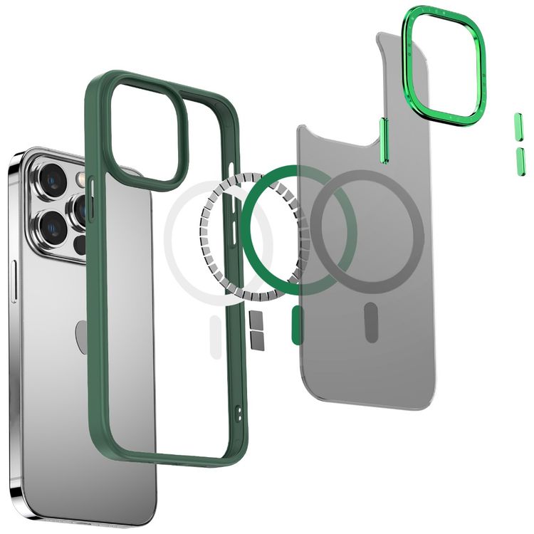 Green Lion Charles Magsafe Case for iPhone 14 Pro Max (6.7"), TPU Hard Case & Silicone Material, Qi Wireless Charger, Anti-Fall Durable, Anti-Scratch - Purple