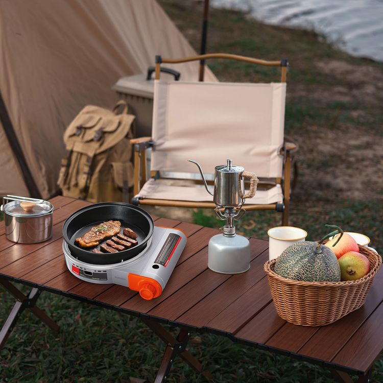 Porodo Single Burner Tabletop Gas Stove with Multi-Level Flame Control, Instant Electronic Ignition, Quick Setup Design, Butane Gas Type - Gray