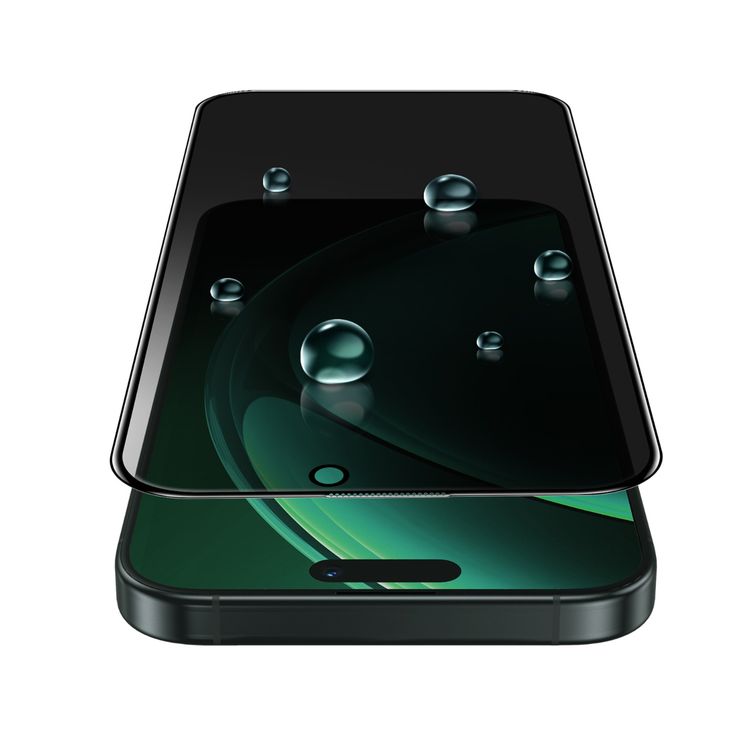 Green Lion 3D Silicone Plus Advanced Privacy Edge Glass for iPhone 16 Pro Max, Crystal Clear, Bubble Free, Anti Scratch, Highly Responsive, Anti Fingerprint, Grease Resistance - Black