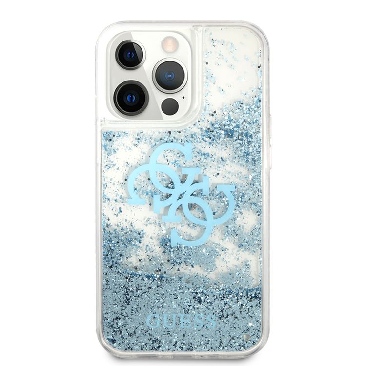 CG MOBILE Guess Liquid Glitter Case with 4G Electroplated Logo Compatible for iPhone 13 Pro Max (6.7") Anti-Scratch, Easy Access to All Ports, Shock Absorption