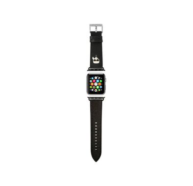 Karl Lagerfeld Strap PU Saffiano Karl Head Logo For Apple Watch 42/44MM - Black