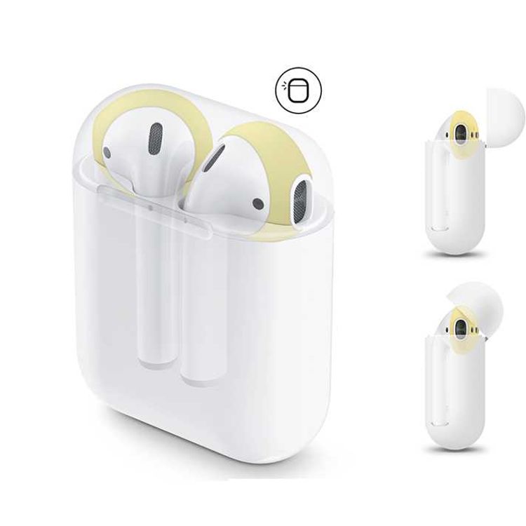 Elago Secure Fit 2 Pairs Cover For Apple Airpods 1/2 Generation, Flip the Secure Fits, hassle-free cover, Creamy Yellow/Pastel Blue