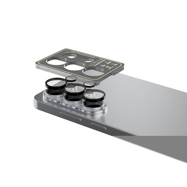 Levelo Lucentquint Camera Lens Protector with Anti-reflective Coating, Samsung Galaxy S26 Ultra Devices Compatibility, 99% Light Transmittance, Durable-Sided AR Glass, Oleophobic Coating, Resilient Glass, Scratch Resistance, 0.3mm Elevated Edge, 0.3mm Elevated Edge - Black