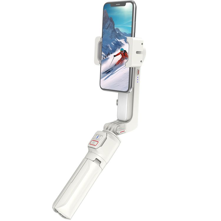 Porodo Ati-Shake Gimbal مع تحكم مركزي قابل للتدوير - أبيض