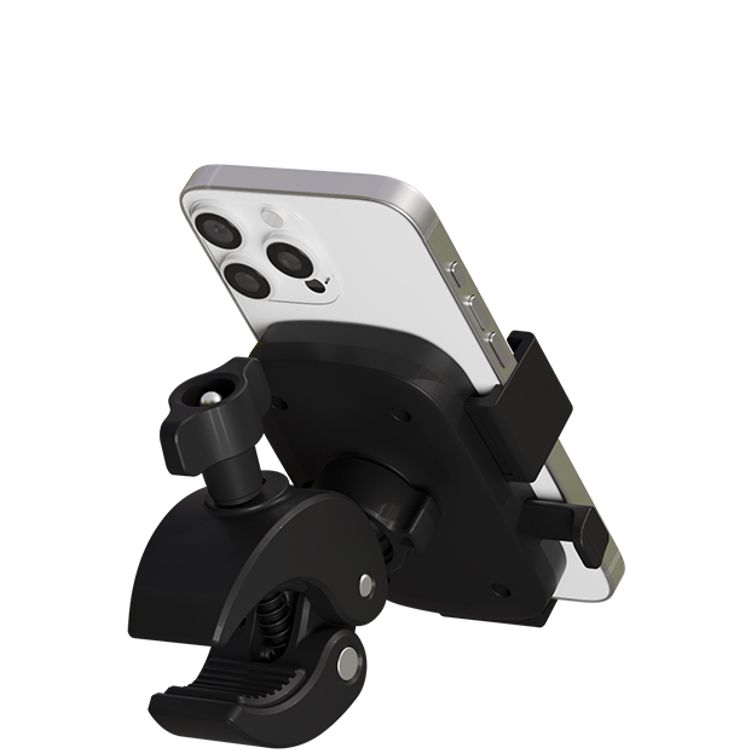 Green Lion Ride Mount Bike Phone Holder with Quick-Release Button, Adjustable Viewing Angle, Compatible with 4.7-6.8" Devices, 15-40mm Mount Clamping Range, Non-Slip Grip - Black