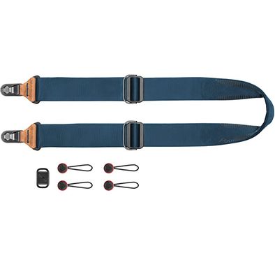 Peak Design SL-MN-3 midnight Slide Camera Strap, nylon webbing, strong, removable anchor connectors - Midnight Blue