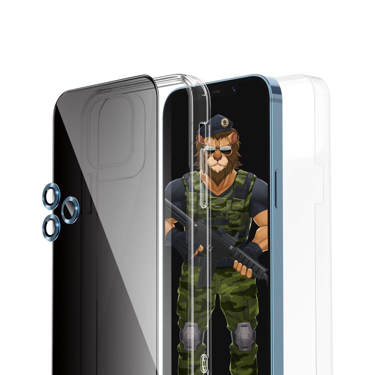 Green 4 in 1 360° Privacy Protection Pack for iPhone 12 Pro Max ( 6.7" ) - Gold