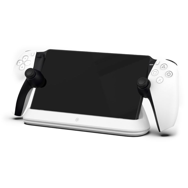 Porodo Gaming PlayStation Portal Charging Dock with Anti Slip Base, Built-in Safeguard, ABS Material, RGB Light - White 