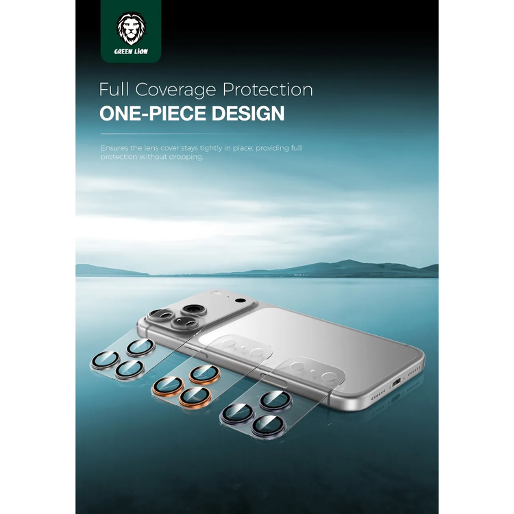 Green Lion Kanzen Camera Lens for iPhone 17 Pro, 9H Hardness, Easy to Apply, Anti Fingerprint, Bubble Free, Full Coverage, Ultra Clear Shooting, Impact Resistant, Ultra-Thin Base - Blue