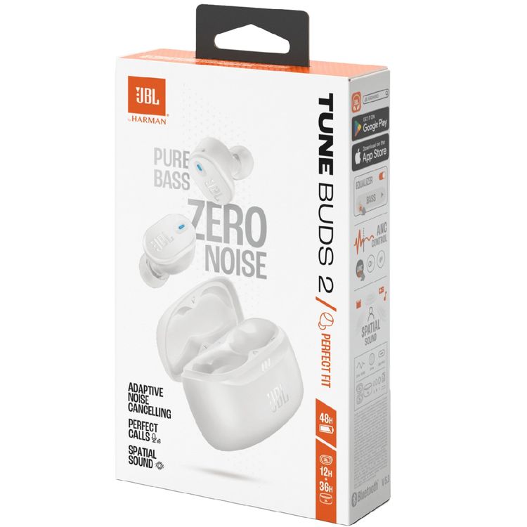 JBL Tune Buds 2 True Wireless In-Ear Earbuds With 6 Mics for Perfect Calls and Customized Call Experience, Adaptive Noise Cancelling, JBL Headphones App - White