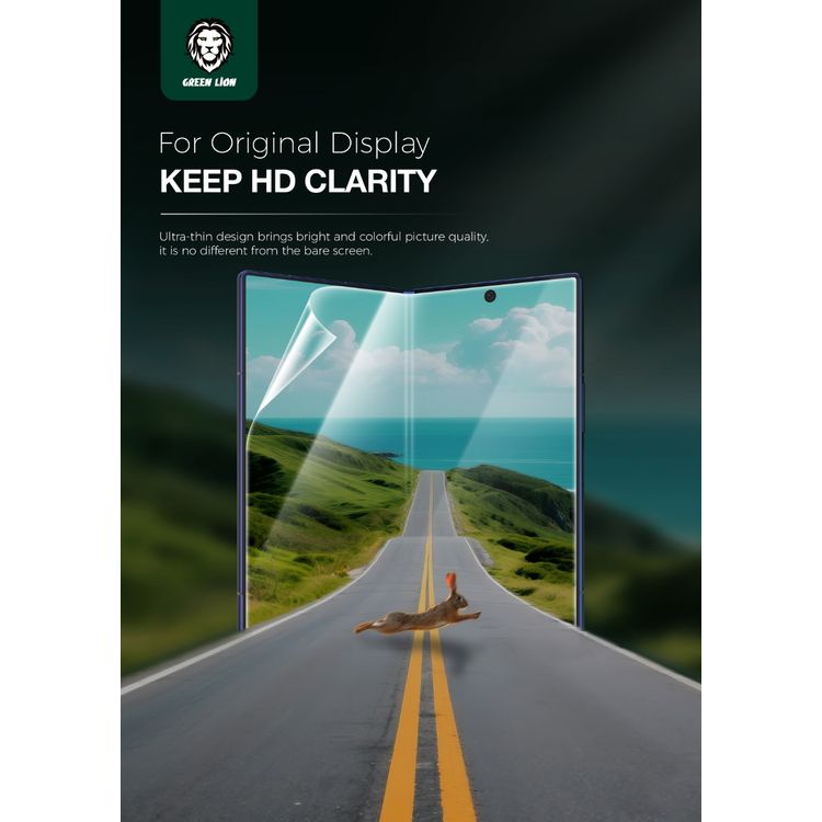 Green Lion Fold Clear Protection Pack for Z Fold 7 with Maximum Coverage, Self-Healing Tech, Highly Responsive & Touch Sensitive, Anti-Scratch, Keep HD Clarity - Clear