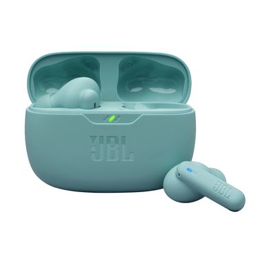 سماعات أذن JBL Wave Beam 2 اللاسلكية مع خاصية إلغاء الضوضاء النشطة والمحيط الذكي، وإقران سلس بالبلوتوث، والشحن السريع، وعمر بطارية يصل إلى 40 ساعة - أزرق
