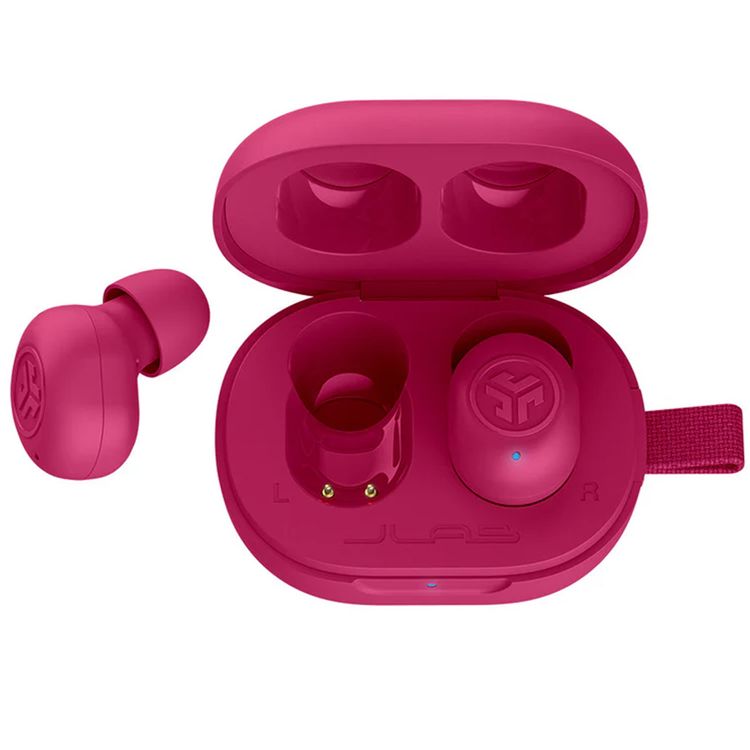 JLab JBuds Mini True Wireless Earbuds, Noise-Canceling, Quick Charge, Splashproof, 15 Minutes of Fast Charging Time, 20 Hours Total Playtime - Pink