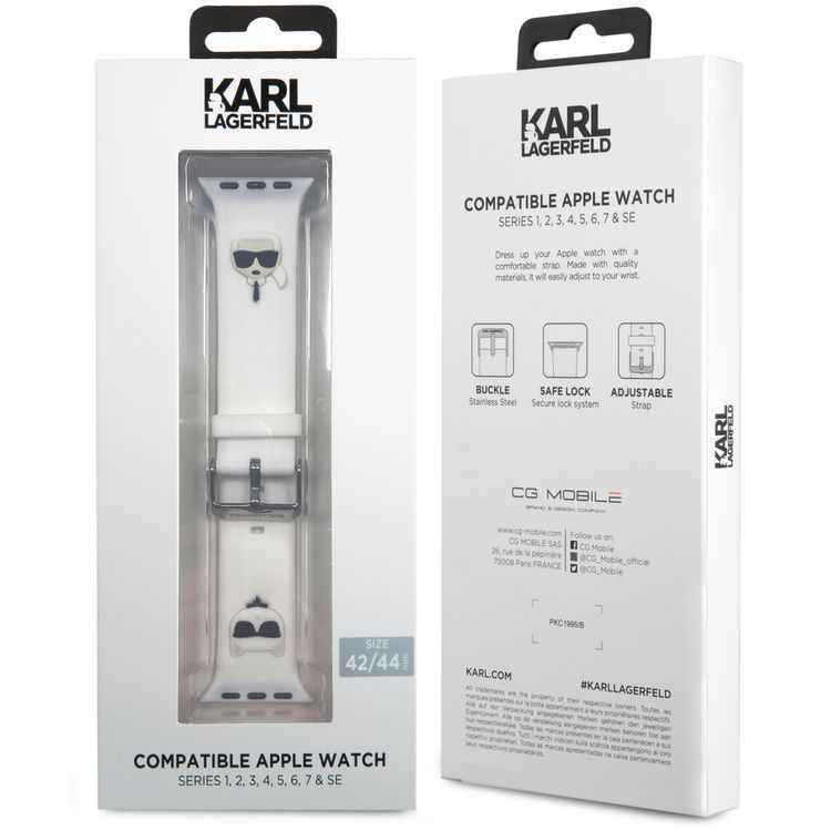 Karl Lagerfeld Strap Silicone Karl & Choupette Head Logo-White