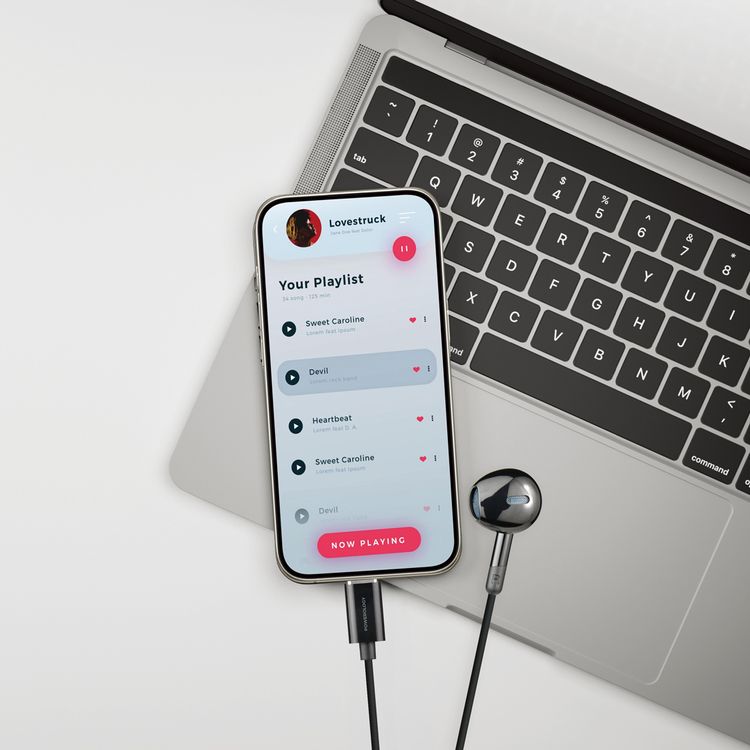 Powerology Type-C Mono Earphone with HD Sound Quality, In-ear Design, 1.2m Cable Length, Voice Assistant Support, In-Line Control Button, Lightweight & Comfortable Design - Black