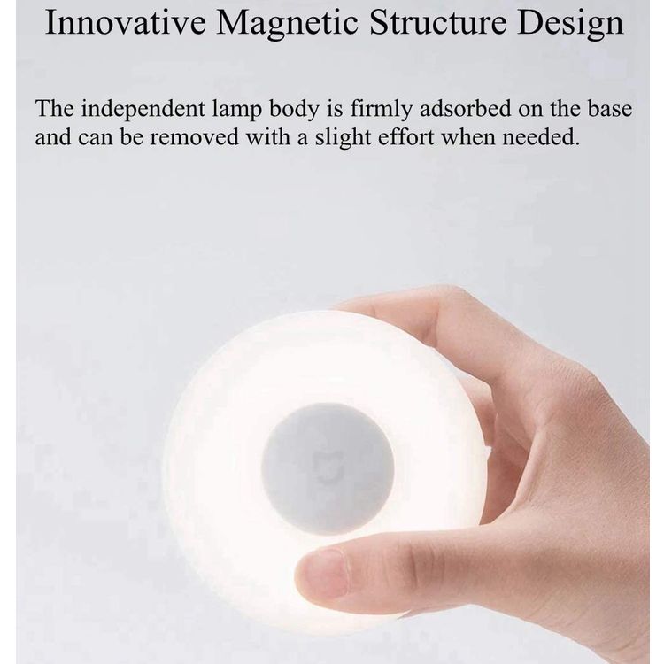 Xiaomi Mi Motion-Activated Night Light 2, 360 Degree Rotating, Dual sensor (Light & PIR Motion) 2800k warm White Light, Dual Brightness Adjustment, Innovative Magnetic Structure Design White