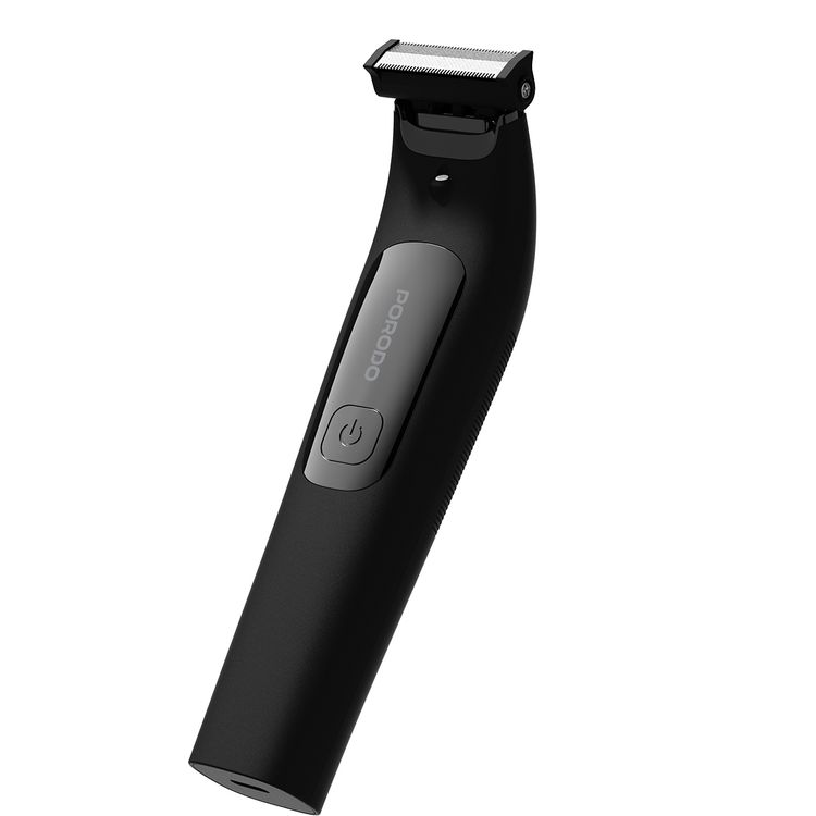 Porodo Shapetrim Dual-Blade Trimmer with Wet & Dry Shaving, 600mAh Battery, Secure Travel Lock, 5W Rated Power, 1, 2, 3 & 4mm Combs Included, 2 Hours Working Time, USB-C Fast Charging - Black