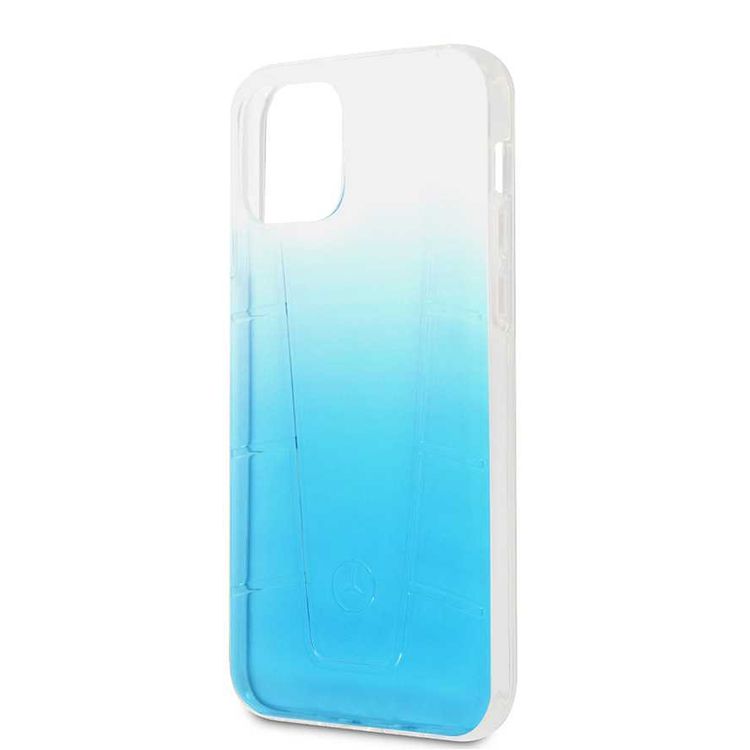 CG Mobile Mercedes-Benz Transparent Case Embossed 2 Compatible for iPhone 12 / 12 Pro (6.1") Shock & Scratch Resistant, Easy Access to All Ports - Blue Gradiant