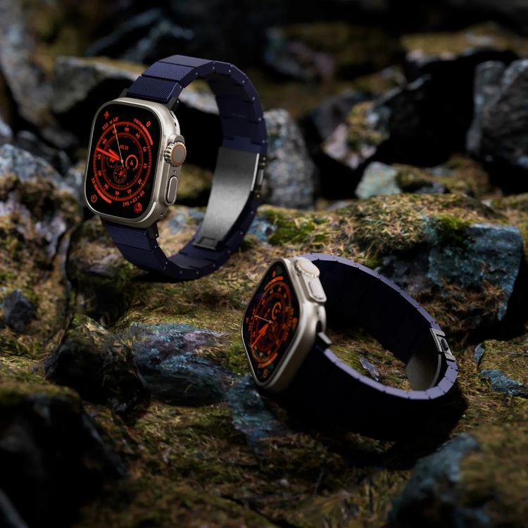 Levelo Fusion Resin Strap for Apple Watch 49/46 mm, Adjustment Tool, Hypoallergenic Material, Stainless Steel, Lightweight, Highly Durable, Anti-Oxidation Technology - Purple
