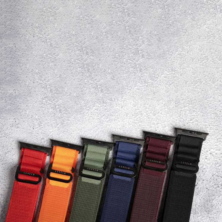 Levelo Ace Loop Watch Strap with Titanium G Hook Buckle for Apple Watch 49/45mm, Sweat & Water Resistant, Compatible with SE, Series 8, 7, 6, 5 & 4, Soft & Comfortable Fit - Red