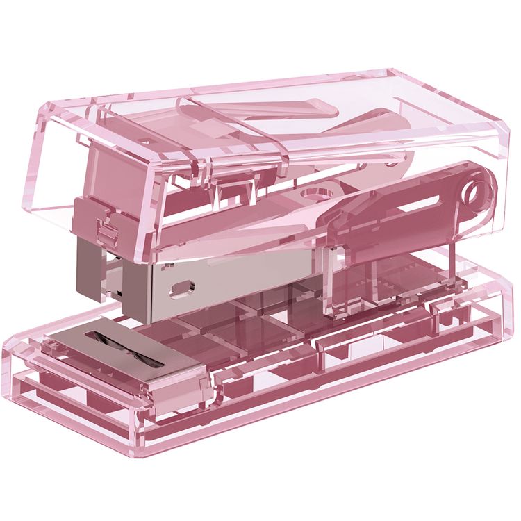 Porodo Kids Electric Sharpener & Vacuum Stationery Set with Child-Friendly Design, Type-C Charging Port, Desktop Vacuum Cleaner, Electric Eraser, Stapler & more - Pink