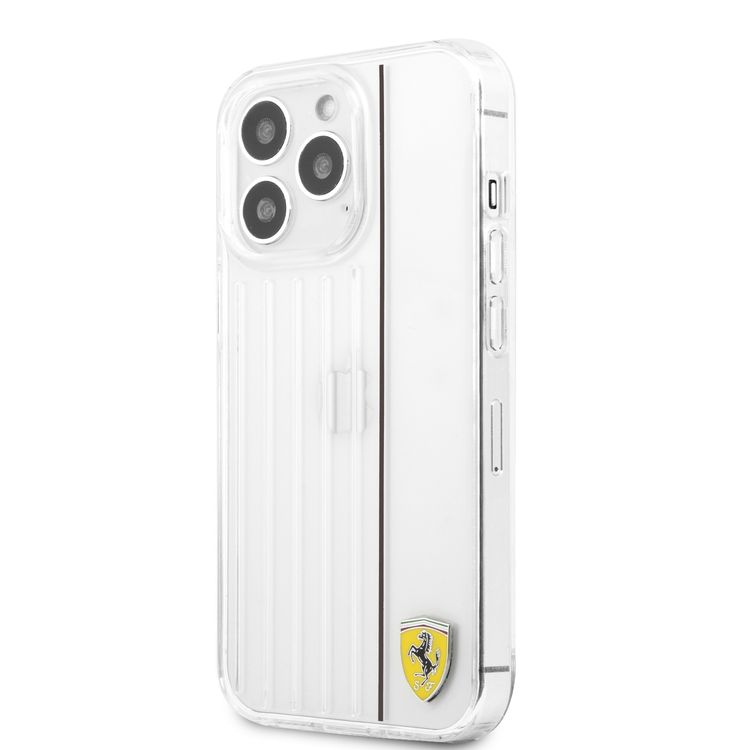 CG MOBILE Ferrari PC/TPU Hard Case with 3D Lines Contrasted Compatible for iPhone 13 Pro (6.1") Anti-Scratch, Easy Access to All Ports