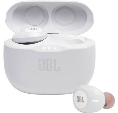 JBL Tune125TWS Truly Wireless Bluetooth In-ear Headphones, Pure Bass Sound Earbuds, 32-hours Battery Life, Dual Connect - White