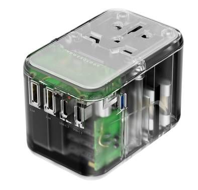 Powerology 65W PD Universal Multi-Port Travel Adapter wit...