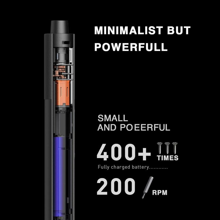 مفك البراغي الكهربائي من شاومي بدقة مع عزم دوران قابل للتعديل بسرعتين، وبطارية ليثيوم 350 مللي أمبير في الساعة، ووقت شحن من 160 إلى 200 دقيقة، ومنفذ شحن USB-C، و13 اختبار أمان للبطارية و3 وظائف أمان للشحن، وعلبة تروس معدنية بالكامل - باللون الرمادي.