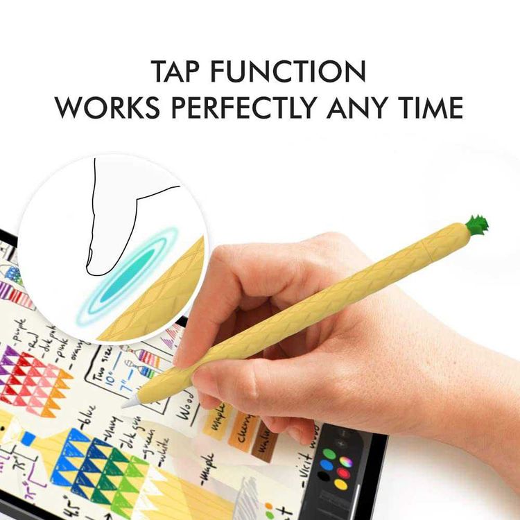 AhaStyle Summer Pineapple Molding Case Suitable for Apple Pencil 2nd Generation, Premium Silicone material, Unique Design and Durable Compatible with Apple Pencil 2nd Gen