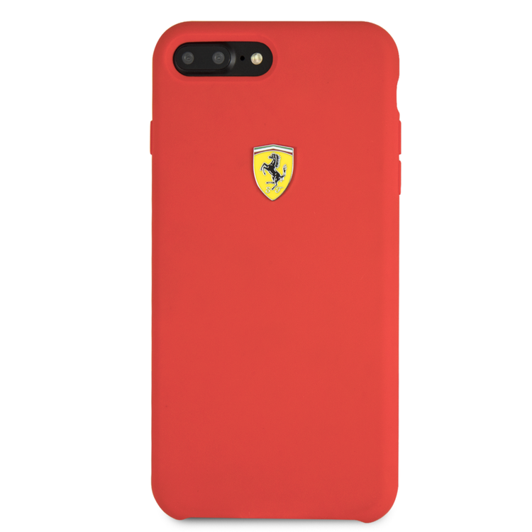 CG MOBILE Ferrari SF Silicone Phone Case Compatible for iPhone 8 / 7 Plus | Protective Mobile Case Officially Licensed - Red